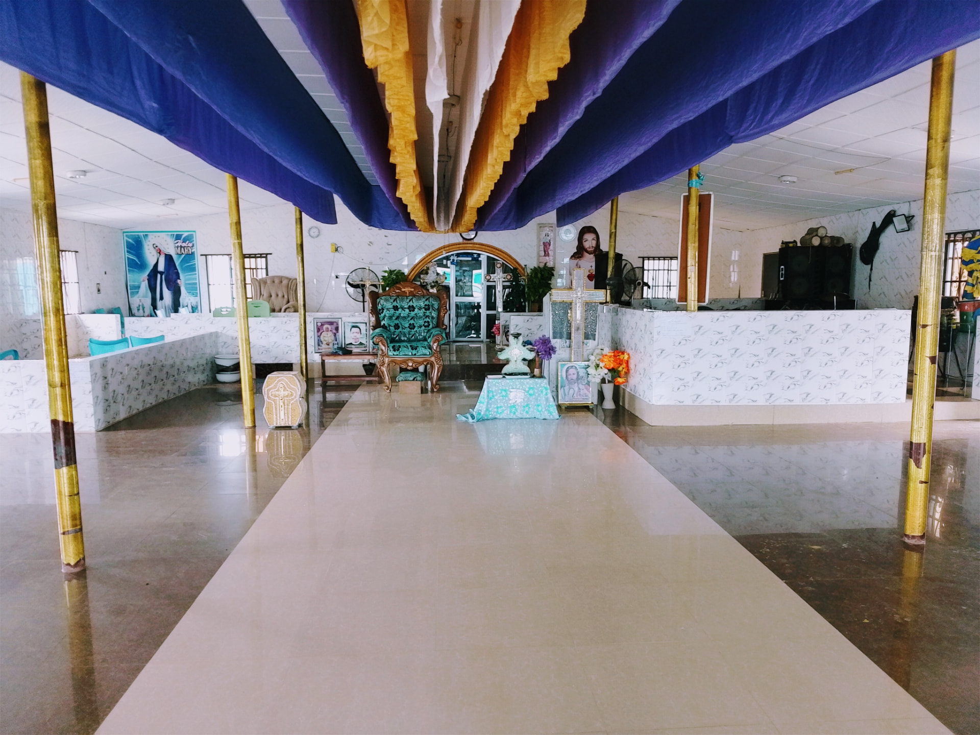Interior of the Ephrata Covenant Church of Christ auditorium in Abeokuta